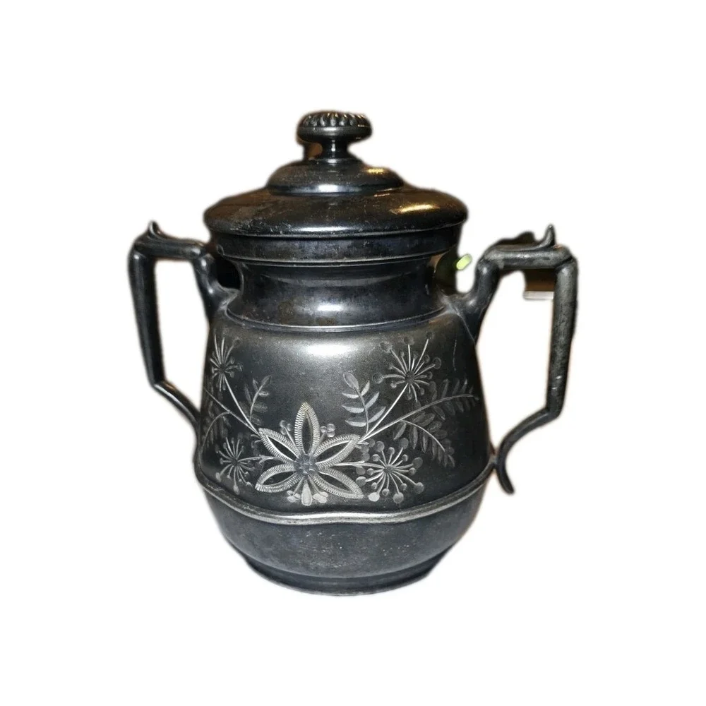 Antique Silver Creamer Pitcher 1800s By Simpson Hall Miller & Co Treble Plate